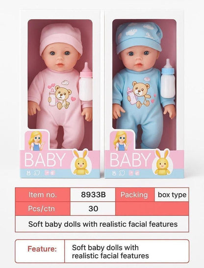 Soft Baby Doll with Realistic Face - 8933b