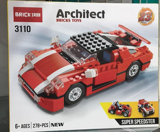 Architect 3-in-1 Super Speedster Car Building Blocks