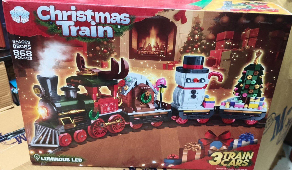 Christmas Train Building Block Set with Lights