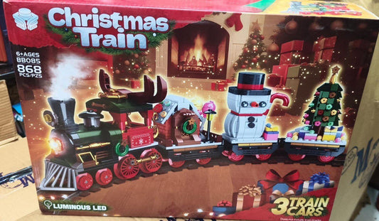Christmas Train Building Block Set with Lights