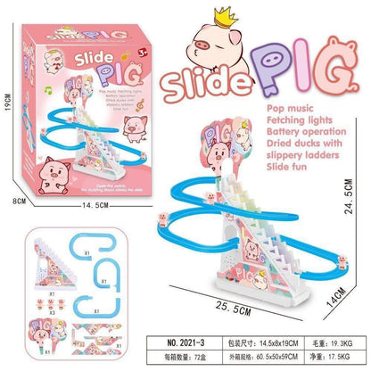 Slide Pig Race Track Toy with Lights & Music