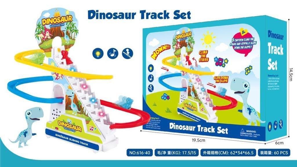 Dinosaur Slide Track Set with Lights & Music