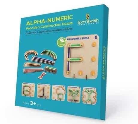 Alpha-Numeric Wooden Construction Puzzle - Alfa Numeric Board