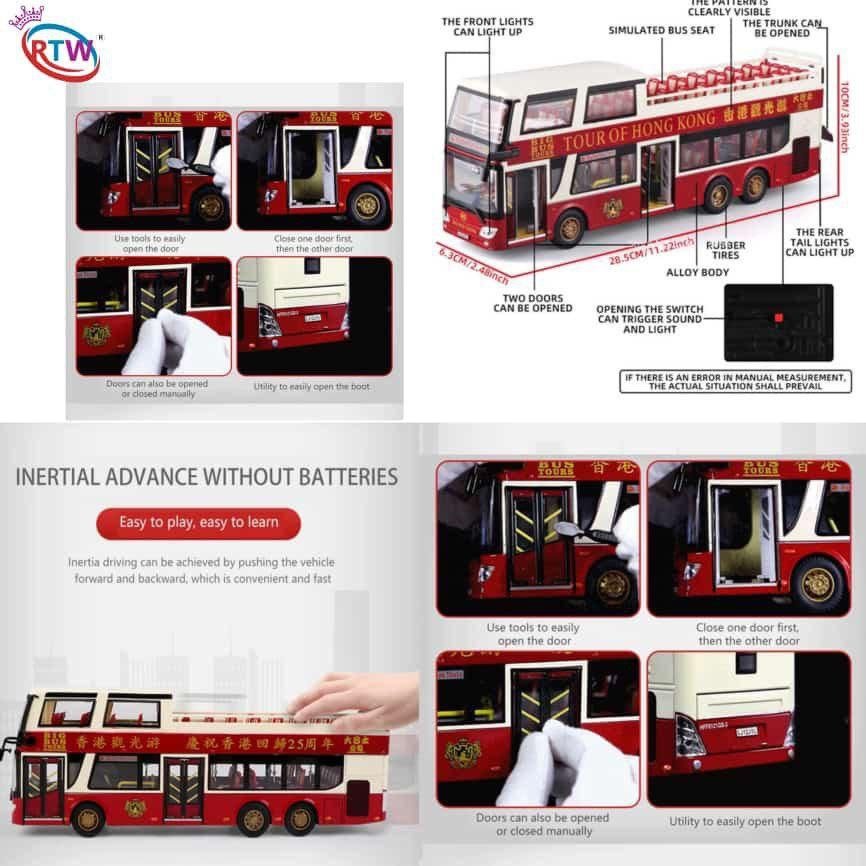 Die-Cast Double Decker Bus with Light & Sound