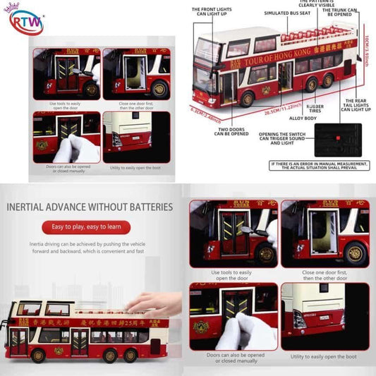 Die-Cast Double Decker Bus with Light & Sound