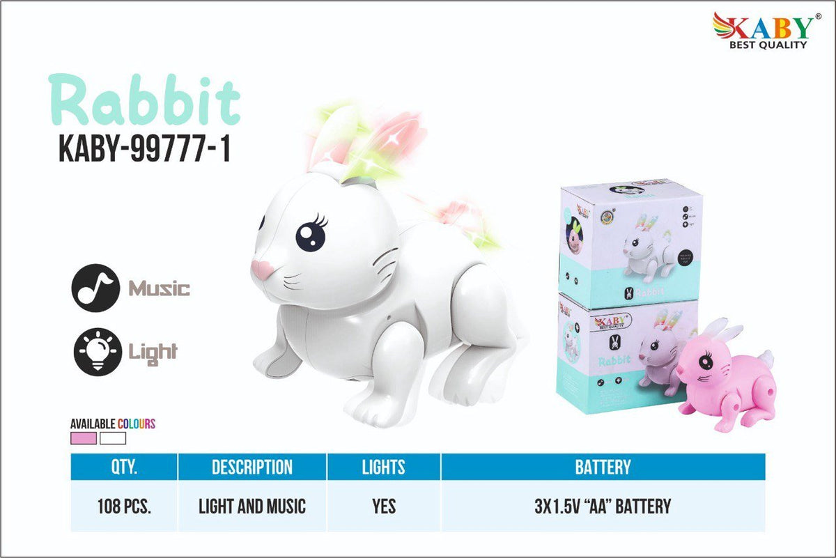 Electric Rabbit Toy with Lights & Music