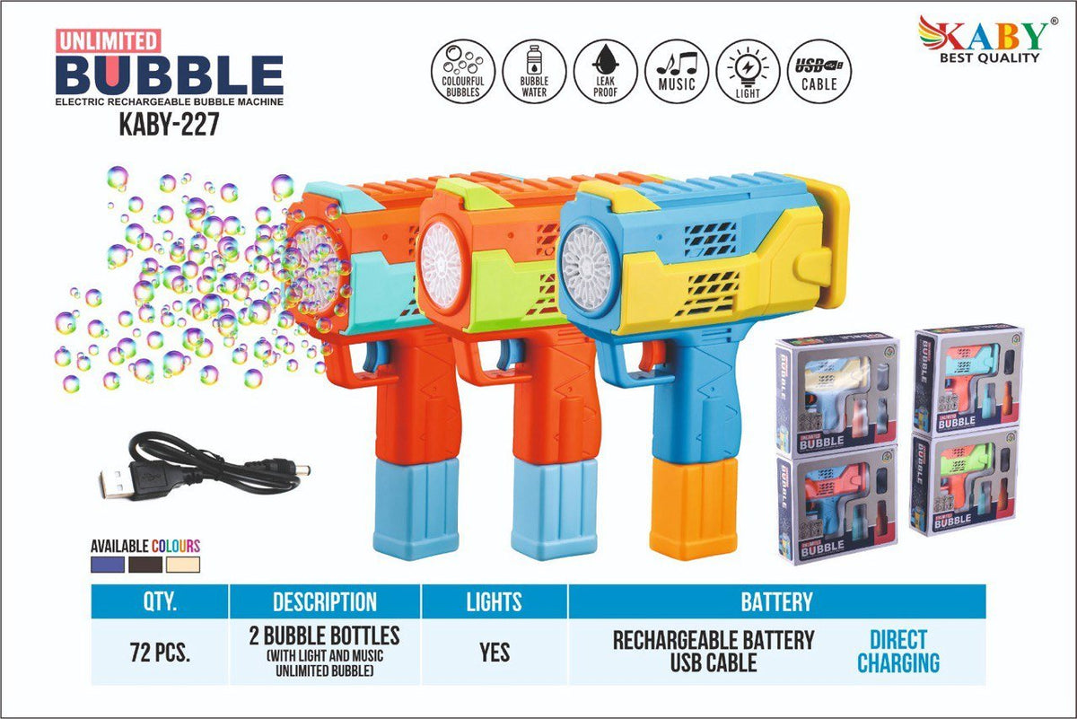 Bubble Gun with 2 Bubble Bottles