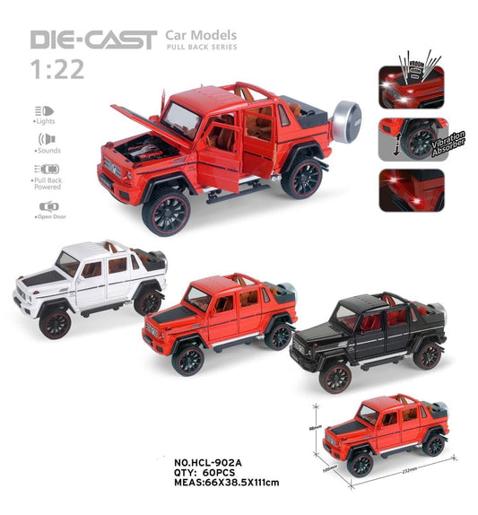 1:22 Die-Cast 6x6 G-Wagon Pickup Truck