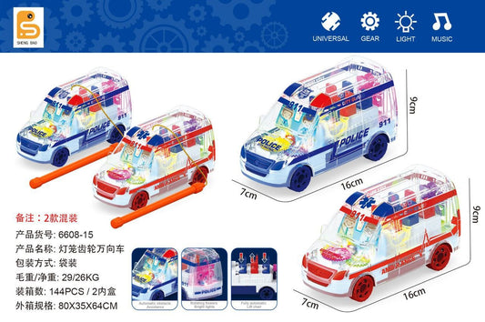 Transparent Gear Ambulance with Lights & Music