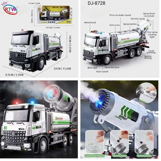Die-Cast Mist Spray Water Tanker Truck with Light & Sound
