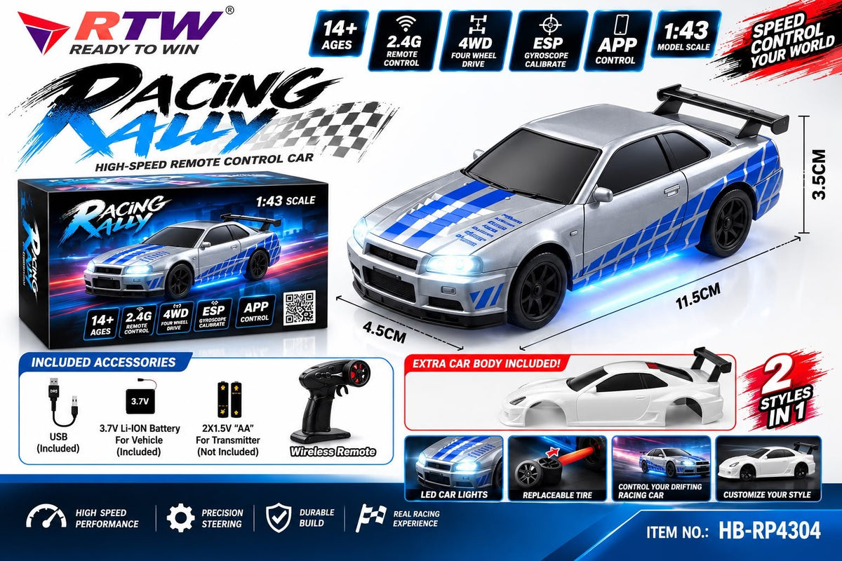 1:43 RC Racing Rally Nissan GT-R Car