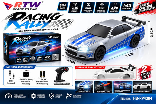 1:43 RC Racing Rally Nissan GT-R Car