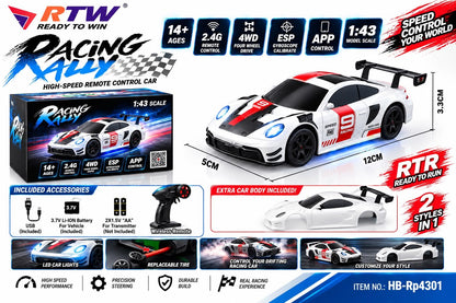 1:43 RC Racing Rally Porsche Car