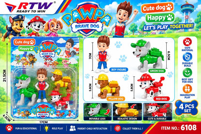 Brave Dog Figure Set (4 Pcs)
