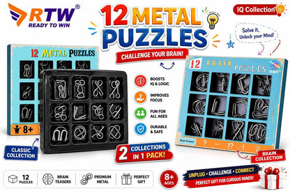 12 Metal Puzzles IQ Collection