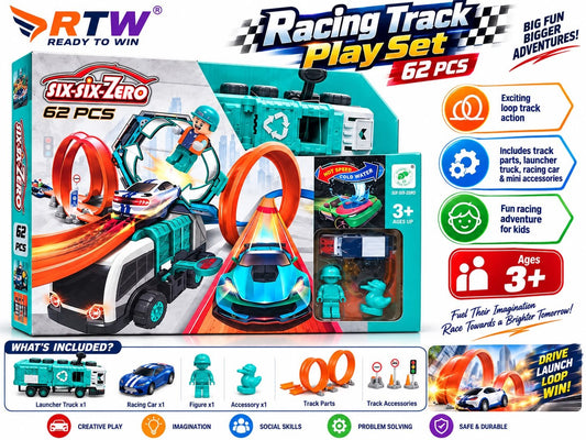 Six-Six-Zero Racing Track Play Set (62 Pcs)