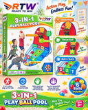 3-in-1 Play Ball Pool with Basketball & Games