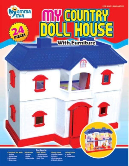 My Country Doll House with Furniture (24 Pcs)