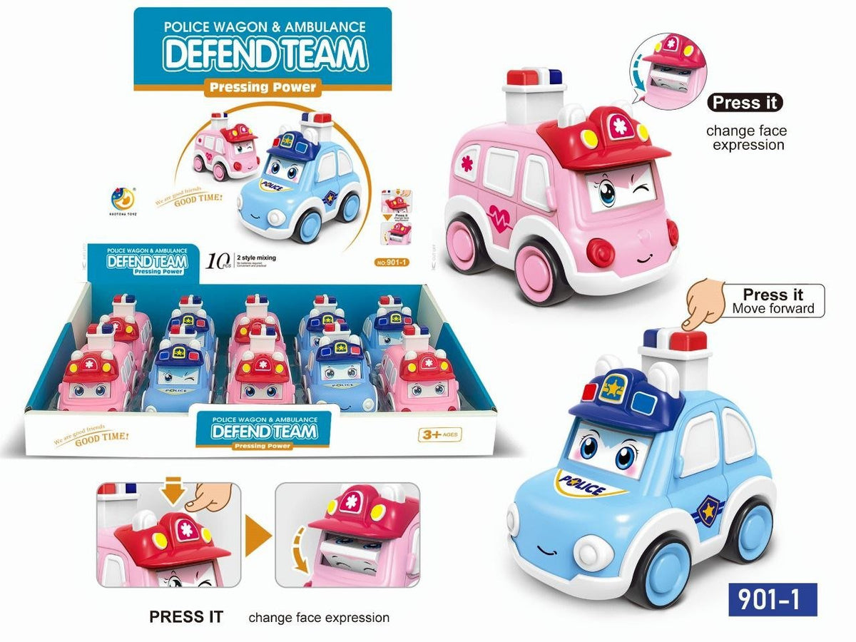 Defend Team Press & Go Cartoon Car