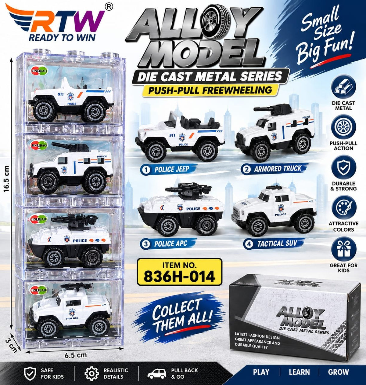 Die-Cast Alloy City Vehicle (School Bus / Ambulance / Police)