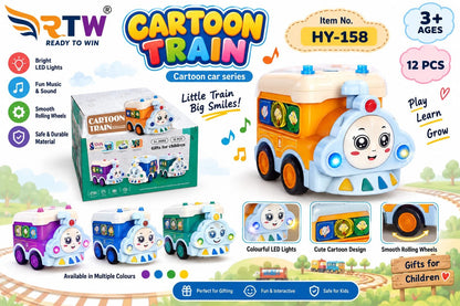 Cartoon Train Toy with Lights & Sound