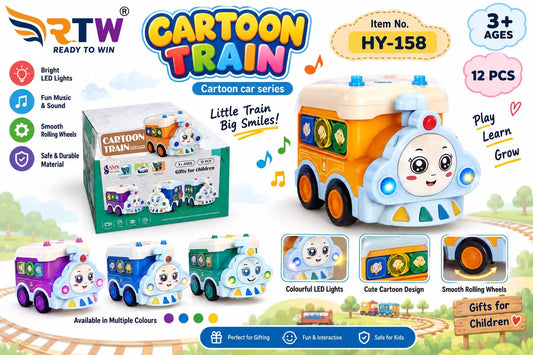 Cartoon Train Toy with Lights & Sound