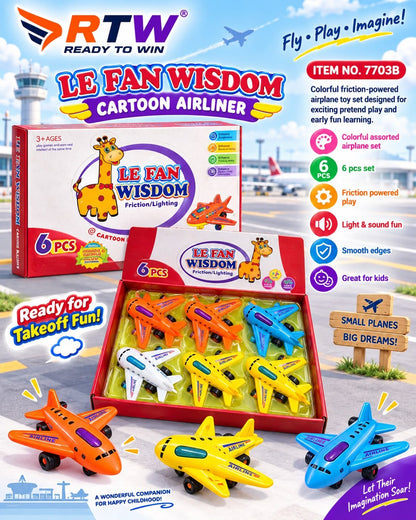 Cartoon Airliner Friction Plane Toy