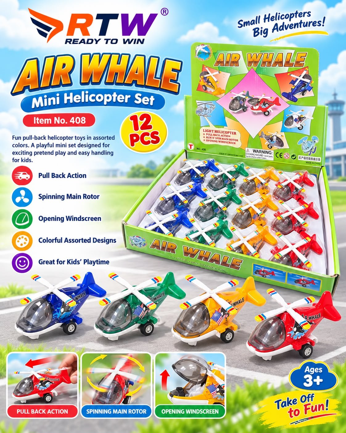 Air Whale Mini Helicopter Toy