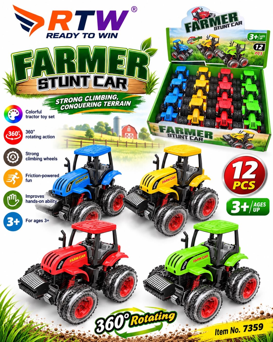 Farmer Stunt Tractor with 360° Rotation