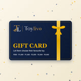 Toylivo Gift Card – navy and gold gift card with ribbon